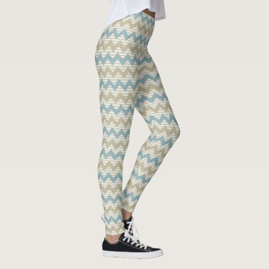 Chevron-patroon op linnetextuur leggings (Rechts)