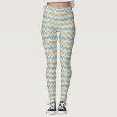 Chevron-patroon op linnetextuur leggings (Voorkant)