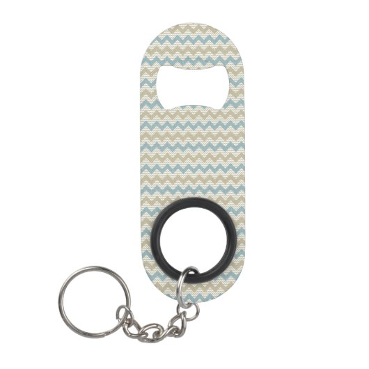 Chevron-patroon op linnetextuur mini flessenopener (Voorkant)