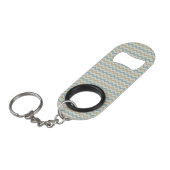 Chevron-patroon op linnetextuur mini flessenopener (Voorkant Gekanteld)