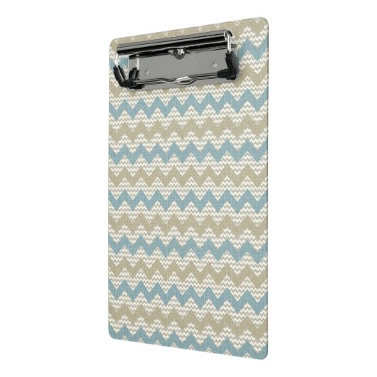 Chevron-patroon op linnetextuur mini klembord (Angled2)