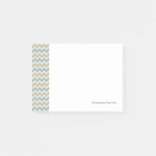 Chevron-patroon op linnetextuur post-it® notes (Voorkant)
