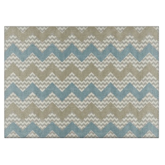 Chevron-patroon op linnetextuur snijplank (Voorkant)