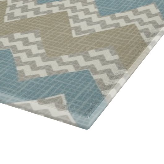 Chevron-patroon op linnetextuur snijplank (Hoek)