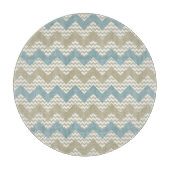 Chevron-patroon op linnetextuur snijplank (Voorkant)