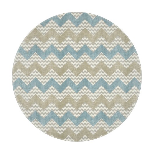 Chevron-patroon op linnetextuur snijplank (Voorkant)