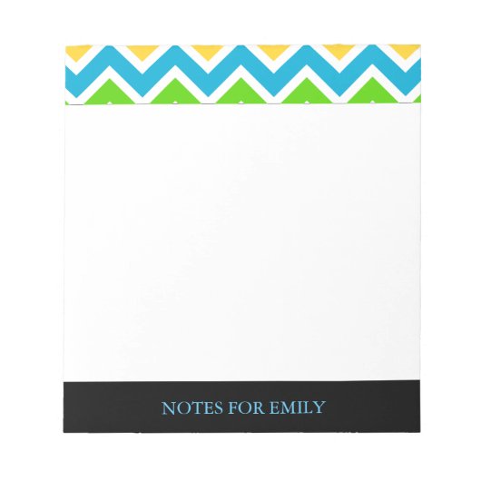 Chevron Patroon Persoonlijke Memo Monogram Notitieblok (Voorkant)