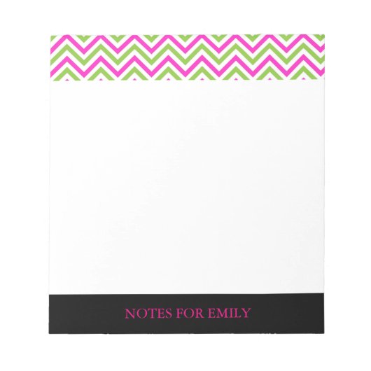 Chevron Patroon Persoonlijke Memo Monogram Notitieblok (Voorkant)