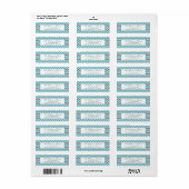Chevron Patroon Retouradres Labels (aqua) (Full Sheet)