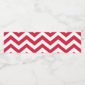 Chevron Patroon: Rood Waterfles Etiket (Enkel label)