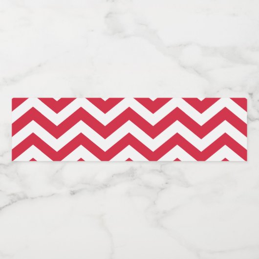 Chevron Patroon: Rood Waterfles Etiket (Enkel label)