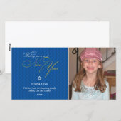 Chevron Patroon Rosh Hashanah Fotokaart Feestdagenkaart (Voorkant / Achterkant)