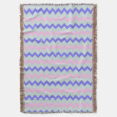 Chevron patroon roze blauw deken (Voorkant Verticaal)