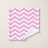 Chevron Patroon Roze en Wit Bad Handdoek (Wasdoekje)