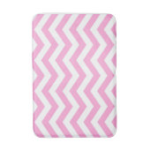 Chevron Patroon Roze en Wit Badmat (Voorkant Verticaal)