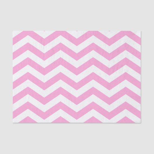 Chevron Patroon Roze en Wit Tissuepapier (Voorkant)