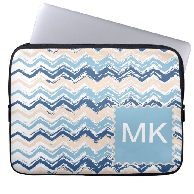 Chevron-patroon van de Stille Oceaan Laptop Sleeve (Voorkant)