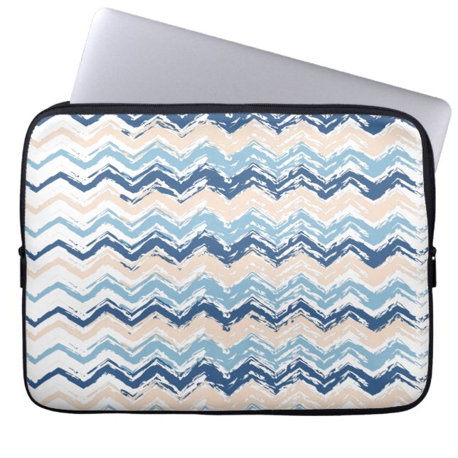 Chevron-patroon van de Stille Oceaan Laptop Sleeve (Voorkant)