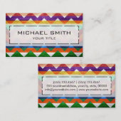 Chevron-patroon van hout met aztec #7 visitekaartje (Voorkant / Achterkant)