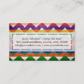 Chevron-patroon van hout met aztec #7 visitekaartje (Achterkant)