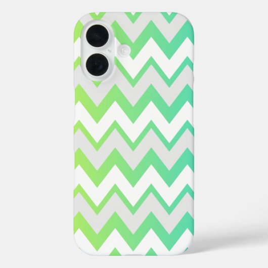 Chevron patroonstrepen groene blauwgroen aqua ombr Case-Mate iPhone case (Achterkant)