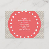 Chevron Pattern 2A Monogram Beige Coral Visitekaartje (Achterkant)