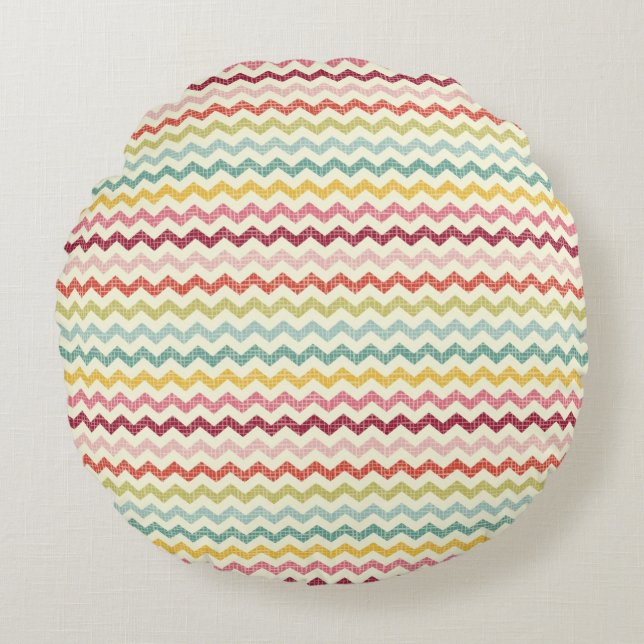 Chevron Pattern 4 Rond Kussen (Voorkant)