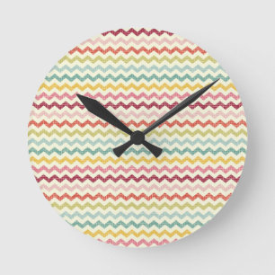 Chevron Pattern 4 Ronde Klok