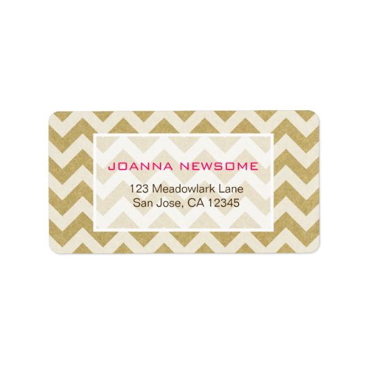 Chevron Pattern Adresetiketten Etiket (Voorkant)