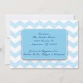 Chevron Pattern Baby Boy Shower Invitations Kaart (Achterkant)