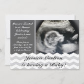 Chevron Pattern Baby Shower Invitaties Kaart (Voorkant)