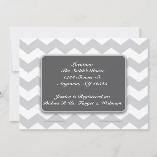 Chevron Pattern Baby Shower Invitaties Kaart (Achterkant)