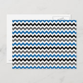 Chevron Pattern Background Blue Grey Black White Briefkaart (Voorkant / Achterkant)