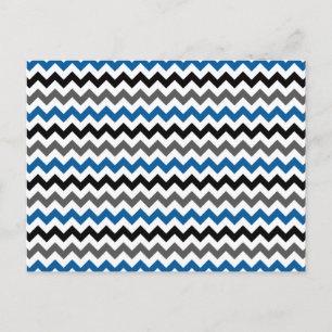 Chevron Pattern Background Blue Grey Black White Briefkaart