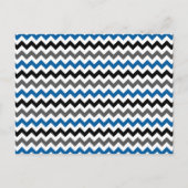 Chevron Pattern Background Blue Grey Black White Briefkaart (Voorkant)