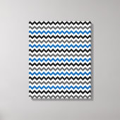 Chevron Pattern Background Blue Grey Black White Canvas Afdruk (Voorkant)