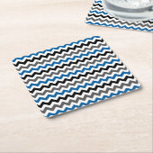 Chevron Pattern Background Blue Grey Black White Kartonnen Onderzetters (Schuin)