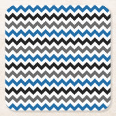 Chevron Pattern Background Blue Grey Black White Kartonnen Onderzetters (Voorkant)