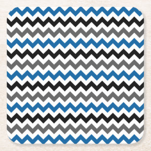 Chevron Pattern Background Blue Grey Black White Kartonnen Onderzetters