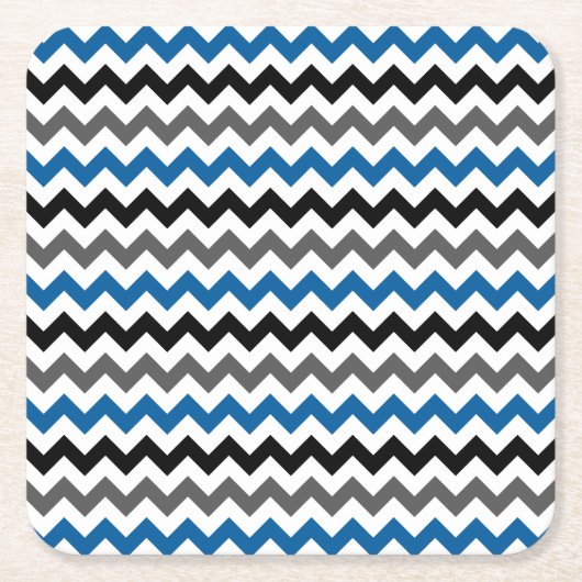Chevron Pattern Background Blue Grey Black White Kartonnen Onderzetters (Voorkant)