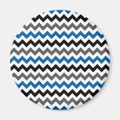 Chevron Pattern Background Blue Grey Black White Magneet (Voorkant)