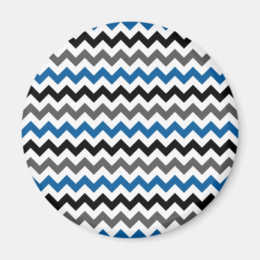 Chevron Pattern Background Blue Grey Black White Magneet (Voorkant)