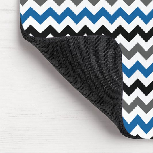Chevron Pattern Background Blue Grey Black White Muismat (Hoek)