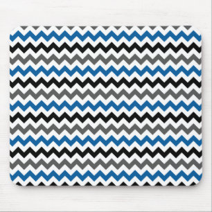Chevron Pattern Background Blue Grey Black White Muismat