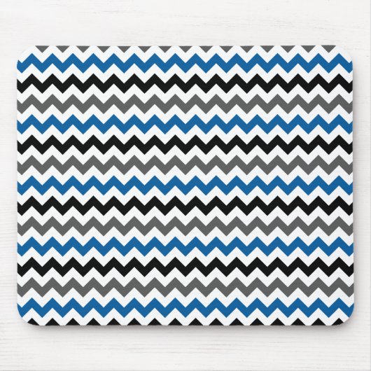 Chevron Pattern Background Blue Grey Black White Muismat (Voorkant)
