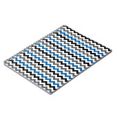 Chevron Pattern Background Blue Grey Black White Notitieboek (Linkerzijde)