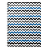 Chevron Pattern Background Blue Grey Black White Notitieboek (Voorkant)