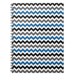 Chevron Pattern Background Blue Grey Black White Notitieboek