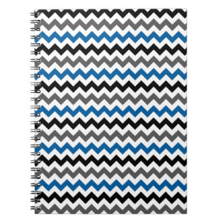 Chevron Pattern Background Blue Grey Black White Notitieboek