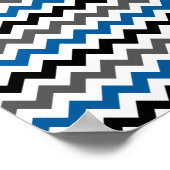 Chevron Pattern Background Blue Grey Black White Poster (Hoek)